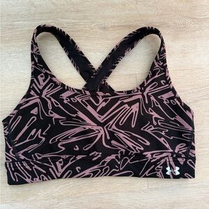 Under Armour Women's Graphic Black and Pink Sports Bra Medium